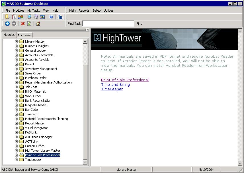 10 Getting dditional opies of the Manual he Highower Library Master manual is available when you install the module.