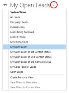 The selected leads are removed from the queue and appear in the Leads>My Open Leads view after they are processed by the system (which may