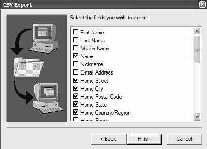 W 530 / 6 Word: Print Address Labels Using Mail Merge Make sure the Name and home-address items are ticked Click Finish You can create an ever-expanding spreadsheet of addresses 7.