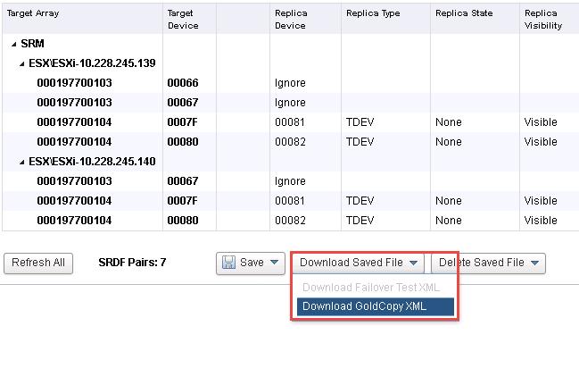 Gold Copy Protection During Failover Note that selecting the Gold Copy radio button only changes the active Download Saved File from Download Failover Test XML to Download GoldCopy XML.