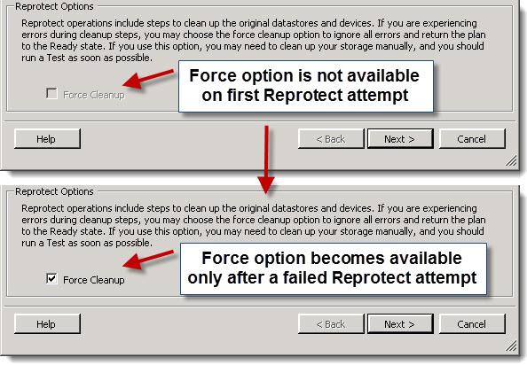 Recovery Operations with 3-site SRDF/Non-Star Figure 193 Forcing a reprotect operation Once the force option is selected, any errors will be acknowledged and reported but ignored.