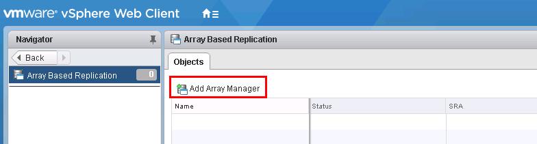 Installation and Configuration Configuring the EMC SRDF Storage Replication Adapter The configuration of the EMC SRDF Adapter is performed through the Array Managers wizard in the VMware vcenter Site