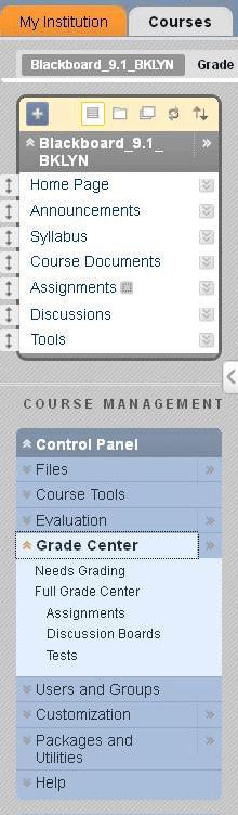CONTROL PANEL Overview Control Panel resides on the main page of the course under the course menu, enabling editors to see changes as they are made Click the Action Link to