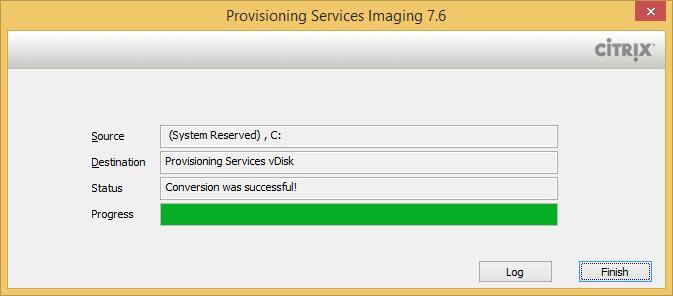 Figure 29 When the Imaging Wizard process is complete, click Finish, as shown in Figure 30, and shut down the VM.