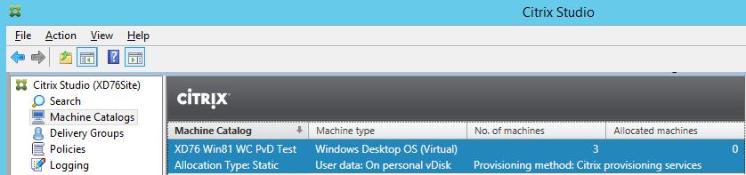 Create XenDesktop Delivery Group In Citrix Studio, right-click on the Machine Catalogs node, and