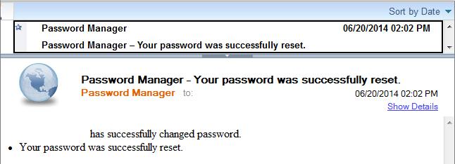 7. The last screen will confirm that your password was successfully reset. Your new password may work within 10-20 minutes on the DOE Intranet Staff site.