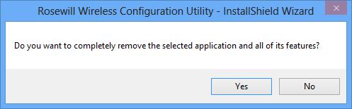 Utility. Figure 6-9 2. Click Yes to start uninstalling the utility software from your PC.