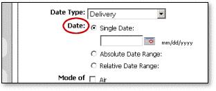 Transportation Help You have three date options: 1. Single Date: Enter a single date for exp.o to search for. You may enter the date manually or by using the calendar pop-up. 2.