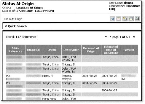 Transportation Help At Origin Status Reports Transportation Help > At Origin The At Origin Status Report lists all of your shipments being prepared for transit.