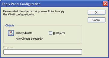 From the Apply Panel Configuration dialog box click the