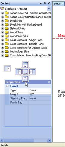 3. As displayed above, hovering over the arrows displays a shaded area where the pane will dock.