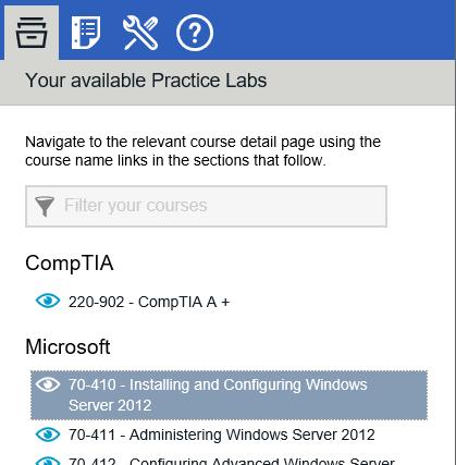 The Content Pane Lab Navigation Tab The Content Pane displays the Lab Navigation tab by default when you log in to Practice Labs.