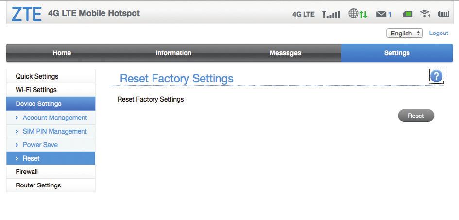 RESETTING YOUR DEVICE RESETTING YOUR DEVICE There are two ways to reset your Mobile Hotspot to