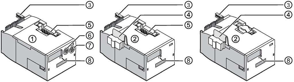selector switch: Sets the time base (1 s, 10 s, 100 s) 3 Operating time adjustment switch: Sets the relative time (5 to 100%) 4 Mechanical plunger: Indicates the switching state of the contactor 5