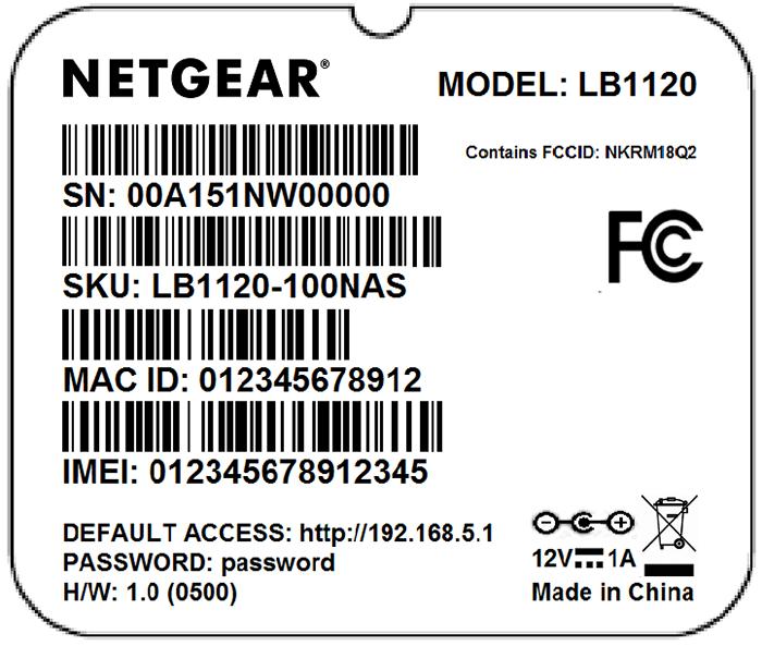Figure 5. Modem label Position the Modem Use the Signal Strength LED bars on the top panel to position the modem for best signal strength in relation to the mobile broadband network.