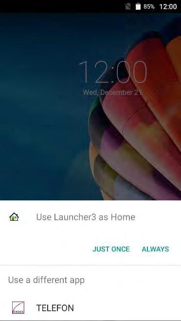8. Android In order to change to the operationg system Android, tap the home button / or Exit in the main menu of the icross System Software. (Chap.