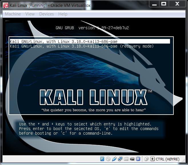 We will use VirtualBox to simulate that we are running a dual-boot system with Windows 7 and Kali Linux installed on their
