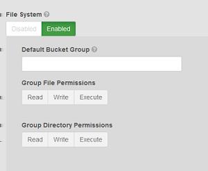 File Access 9. In the Default Bucket Group field, type a name for the default bucket group.