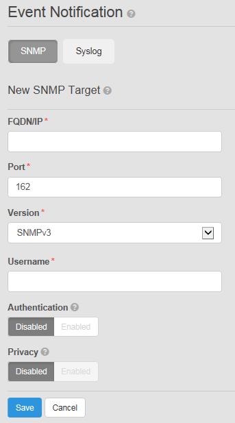 ECS Settings Add an SNMPv3 trap recipient The default port number is 162. c. In the Version field, select SNMPv2. d. In the Community Name field, type the SNMP community name.