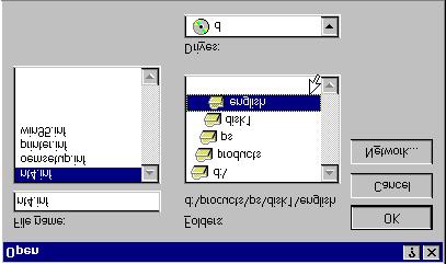 8 Click the Browse button and browse to the win95.inf file (on the Océ drivers CD). In case you use Windows NT 4.0, you have to use the nt4.inf file. [170] Selecting the inf file 9 Select the language of your choice and click the OK button.