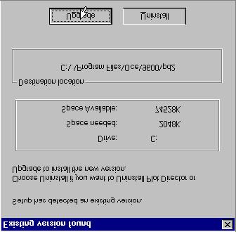 9 If a previous version of Plot Director was already installed on the PC, the following dialog box will appear. [180] Previous installation found 10 Click the Upgrade button.