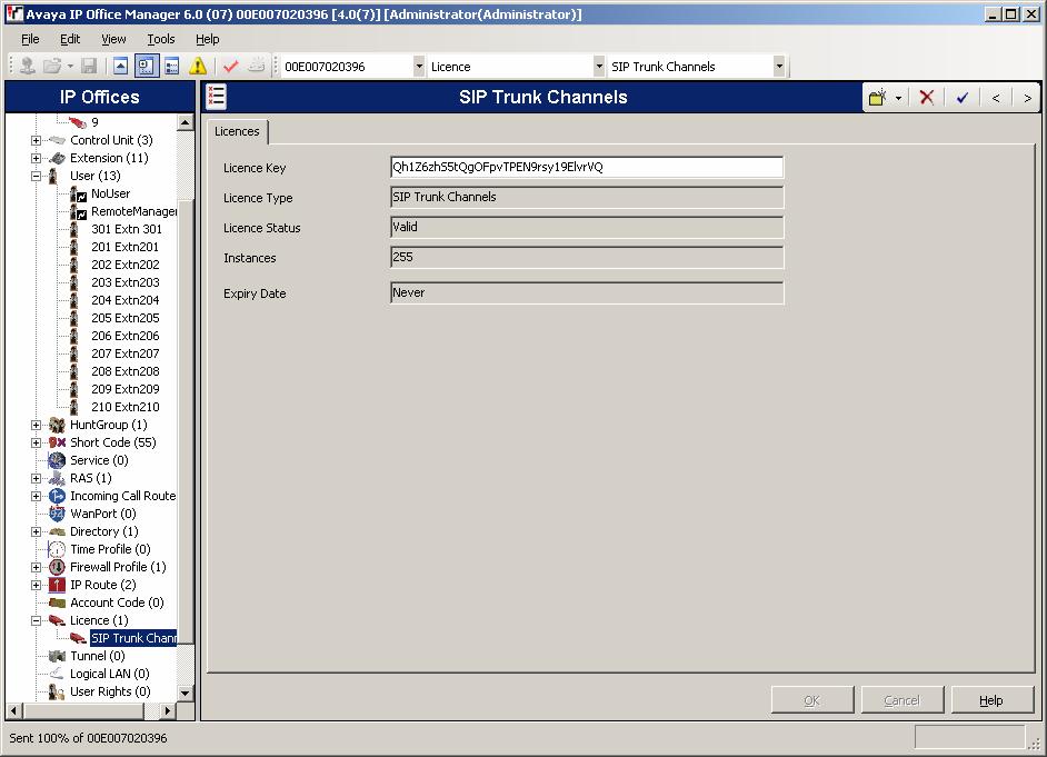 3. Configure Avaya IP Office This section describes the steps for configuring a SIP trunk on Avaya IP Office. Avaya IP Office is configured via the Avaya IP Office Manager program.