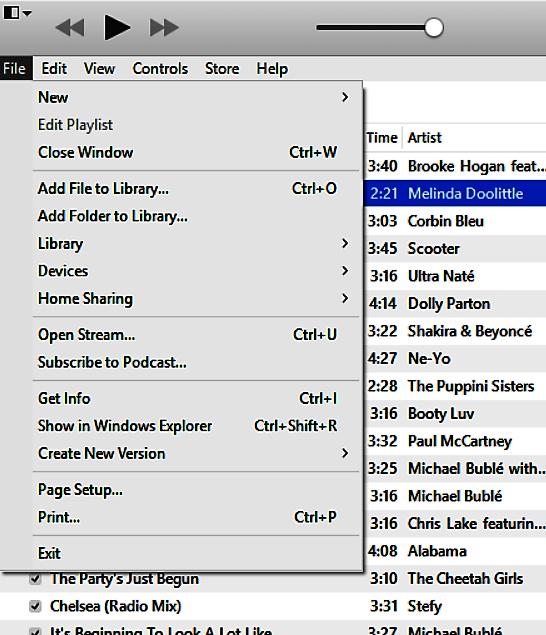 USING THE MUSIC FILE IN ITUNES 1. Open itunes. 2. Click on Add Folder to Library. 3.