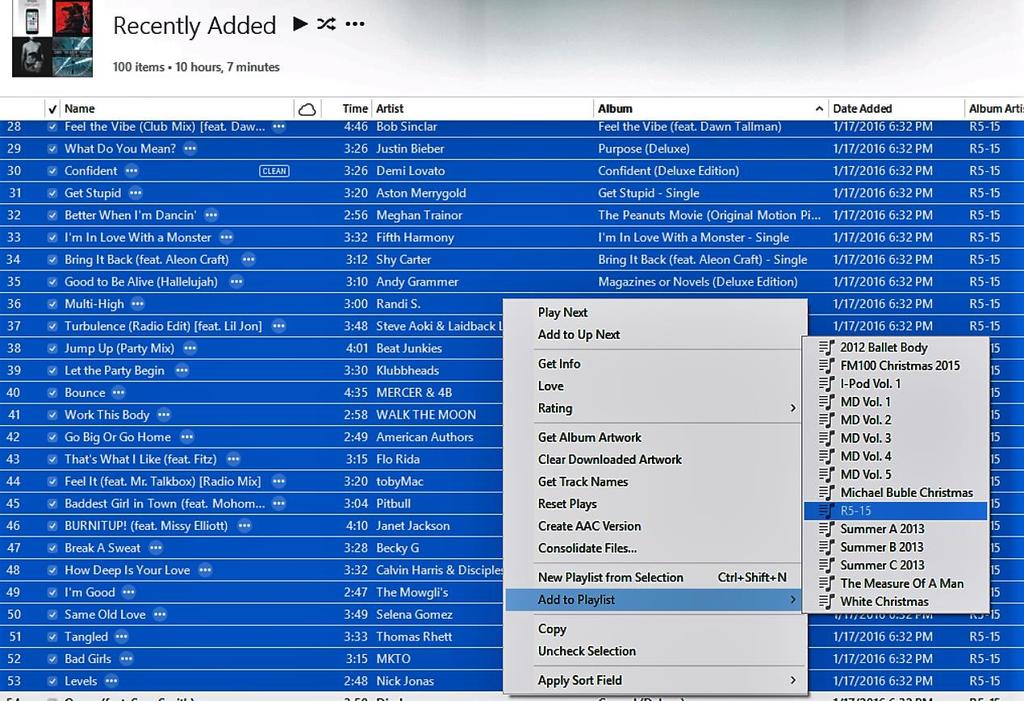 CREATING A PLAYLIST 7. Now that the music is imported and organized, you can create the playlists you need. I like to put each music set in it s own playlist.
