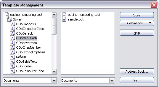 Figure 6: Copying a style from one document to another.