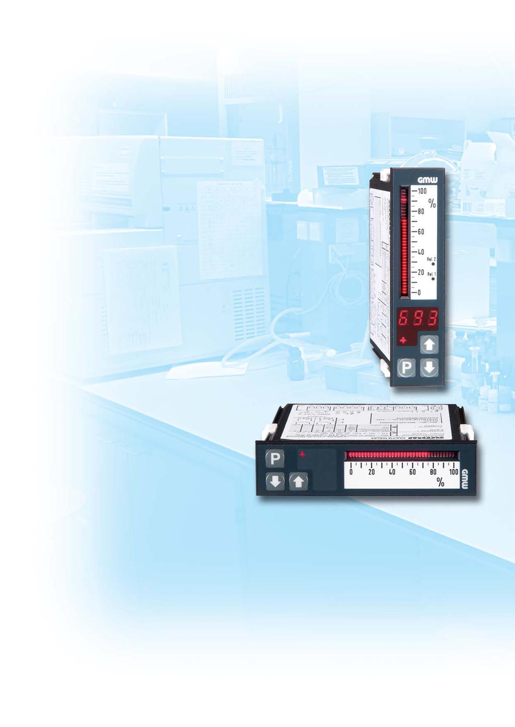 DINALOG A 96 x 24 Programmable quasi-analogue bar graph meters Single channel meters with a LED light bar and additional digital display.