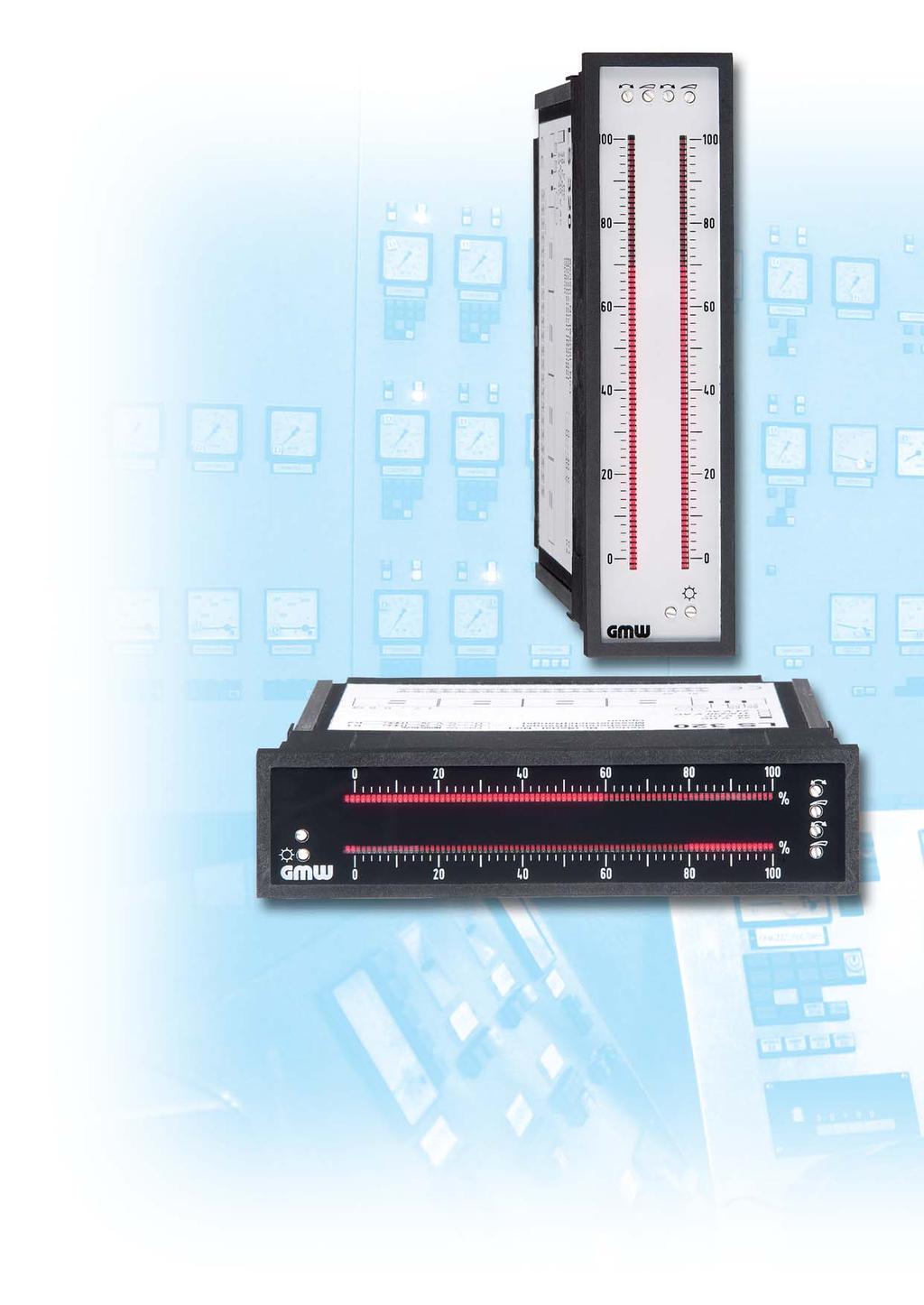 LS 300 Quasi-analogue bar graph meters 144 x 36 mm All measured values at a glance 300 series bar graph displays in the are robust, quasianalogue display devices with one or two light bars 101
