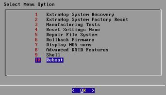 14. Change the boot settings again to boot the system from the hard drive. a) On the main screen, select Reboot and click OK. b) When asked if you want to reboot, select Yes. c) Save changes and exit.