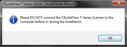 Click OK in the CRystalView T-Series Driver