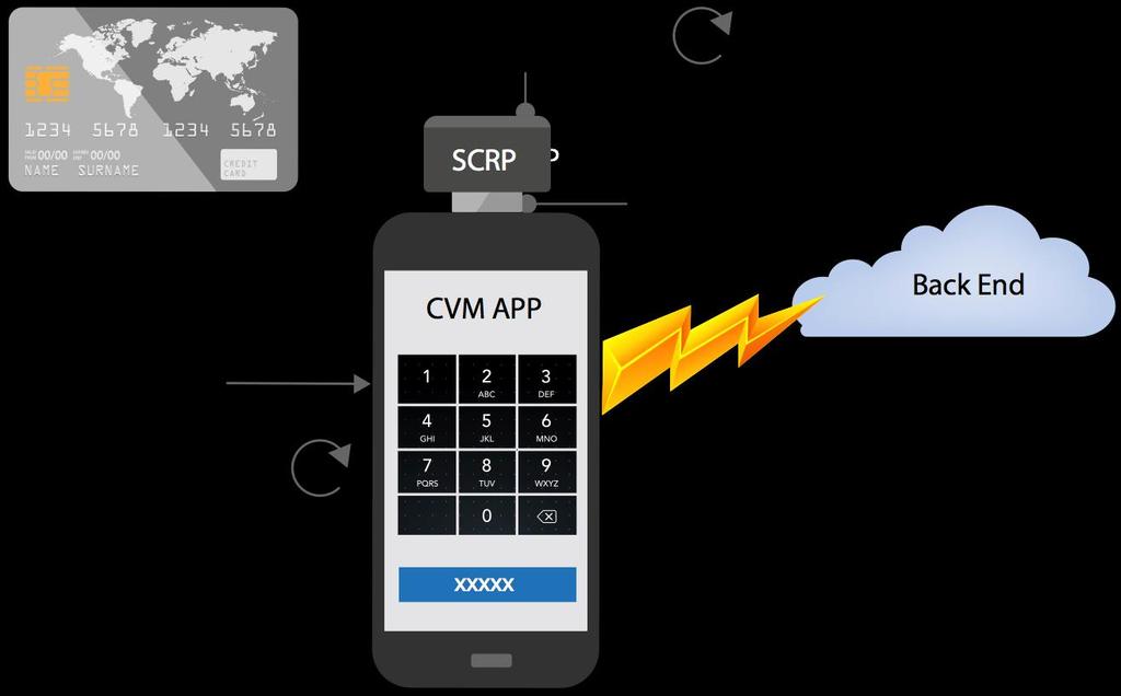 1. PIN CVM Application and SCRP are initialized with their financial keys (this may be asynchronous with the transaction). 2.