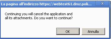 7.3) Deleting an application (click on the icon) A warning message will be shown: Be careful!