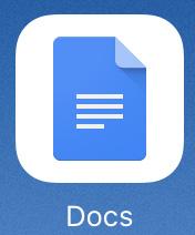 Create a Doc: Blank Users can create new Google Docs using the ipad with the same