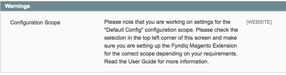 This warning is only visible if you are working on the Default Config.
