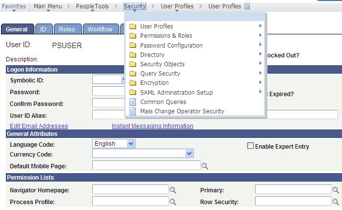 Chapter 1 Working With PeopleSoft Applications If the page is part of a component that does not have the Include in Navigation option selected.