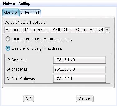 You can setup your network adaptor, IP address, Subnet mask and Default gateway from here.