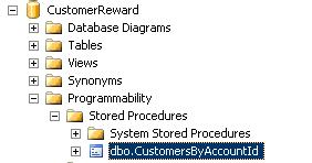 Installing the Customer Reward application 4 Importing the Customer Reward stored procedure 1. Using Notepad or another text editor, open the CustomerRewardSP file and copy the file contents. 2.
