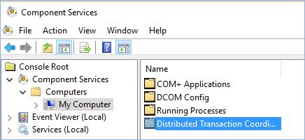 Enable MS DTC for XA transactions 1. 2. In Windows XP and Windows Server 2003: a. b. c. d. e. f. a. b. Select Control Panel > Administrative Tools > Component Services.