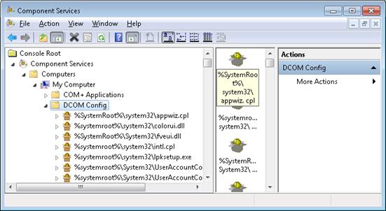 3. Open the folder DCOM Config: Select Component Services > Computers > My Computer > DCOM Config. 4.