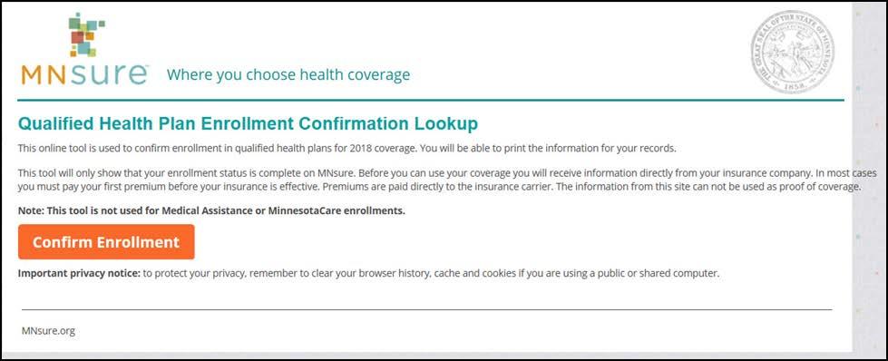 Finding the tool on MNsure.