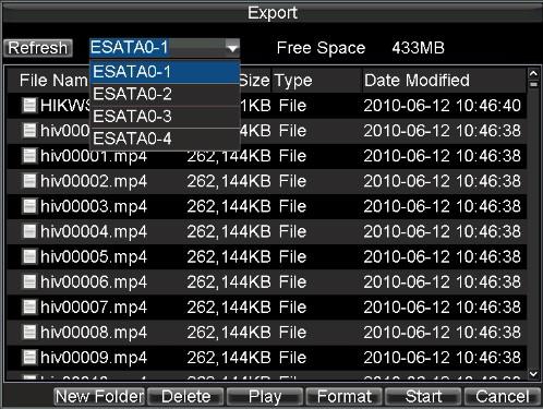 Figure 10. Files Export Interface 4. Select a partition in the drop-down list, then you may click Start to start exporting. Wait until the backup process complete.
