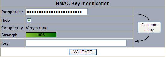 HMAC KEY The HMAC key is platform dependent.