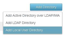 3 In the Add Directory page, enter a directory name and specify at least one domain name. The domain name must be unique across all directories in the service. For example: 4 Click Save.