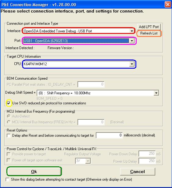 Master Page for Page 1 5. After selecting of appropriate Debugging tool, click the Settings button, next to the drop down menu of the Debugger selection, to configure the Debugger.