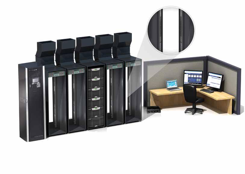 Virtualisation IT infrastructure Eaton provides solutions in the following three layers: Physical 1 IT racks with baffles and cable management systems Rack power distribution 2 Rack PDU units.