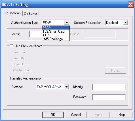 IEEE 802.1x Access Client 1 RADIUS Client 3 RADIUS Server 2 Access Point 4 (1) Client requests to login the network. (2) Login with username, password. (4) Approve or deny user login to the LAN.