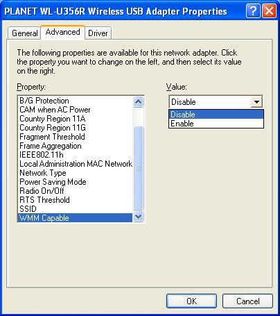 3.8 Advanced Settings The WL-U356R provides more advanced parameters in Windows Device Manager. You can find the Advanced configuration following the step A to D in section 3.7.